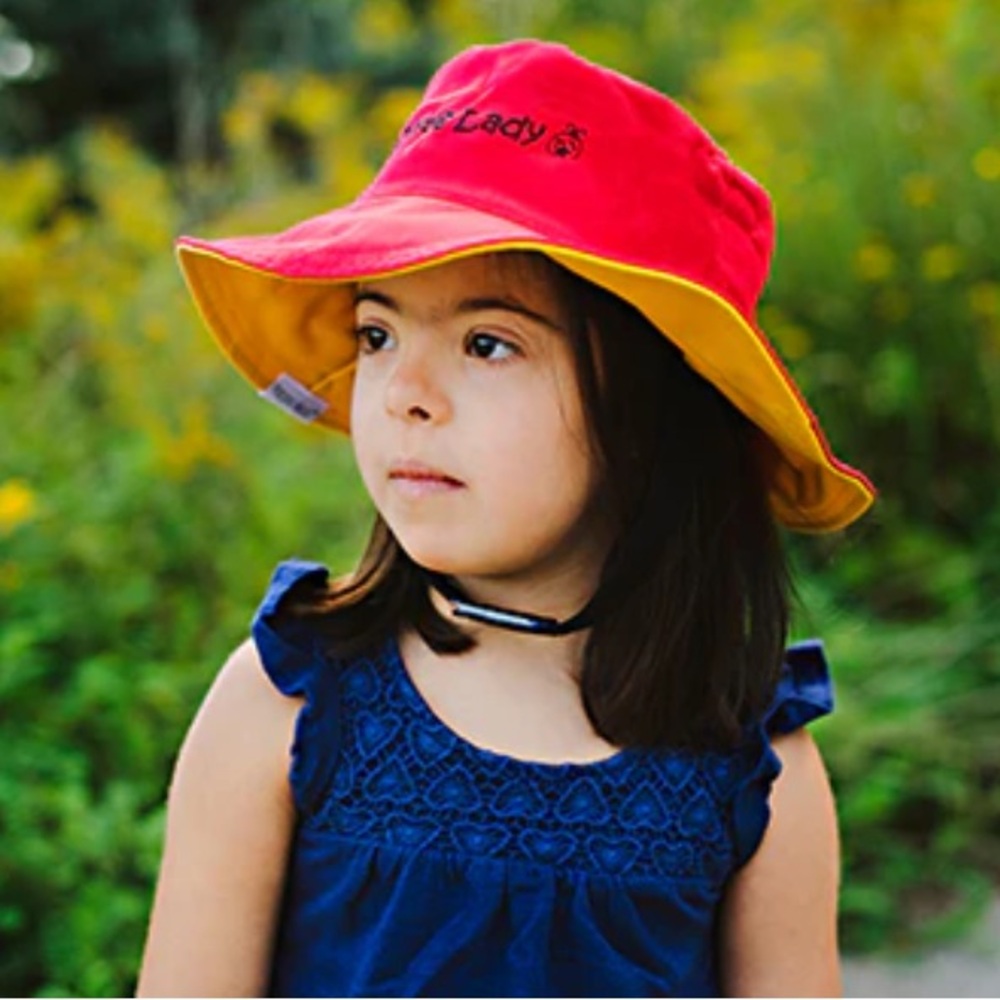 FLAPJACK KIDS Reversible Kids Sun Hat - Yellow Bee / Red Ladybug Size S — NWOT
